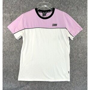 Sideman SDMN Two Tone Pink & White Short Sleeve T-Shirt Size Medium